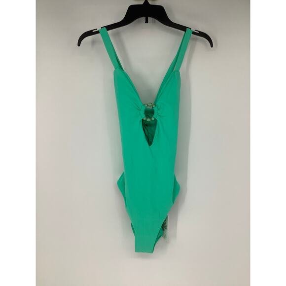 BECCA Women's Large Aqua Sea Marble Canyon Ariyah Ring One Piece Swimsuit K25-15 - Picture 3 of 8